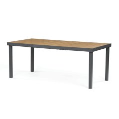 Zahradní stůl 190x90cm, hliník, polywood, šedá, AZT-W1408 GREY