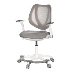 Dětská židle, výškově nastavitelná, šedá síťovina, KA-C806 GREY