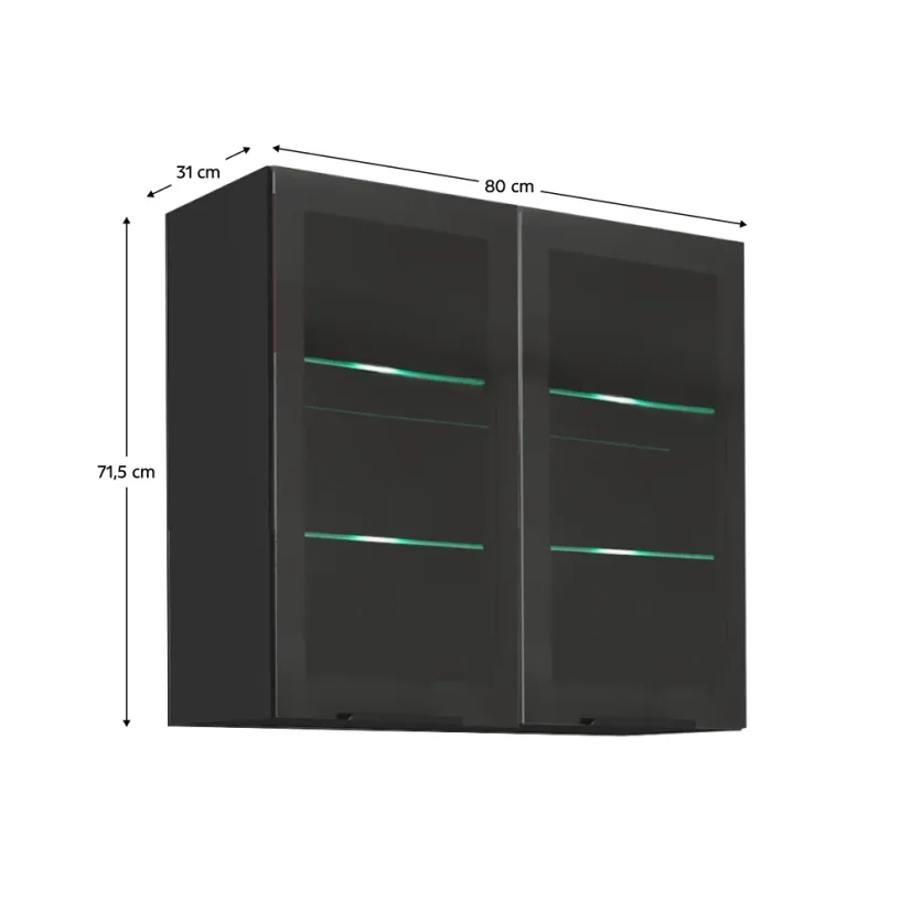 Horní skříňka ARAKA/MENZO/SIBER 80 GS-72 2F, černá