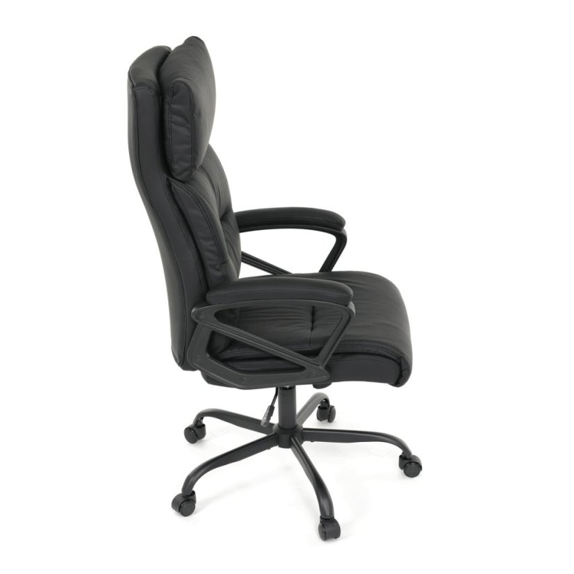 Kancelářské křeslo, houpací mechanismus, černá ekokůže, KA-Y346 BK