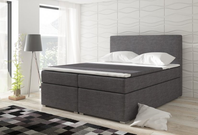 Kontinentální postel Boxspring DIANA tmavě šedá - Vyberte rozměry: 160  x 200 cm