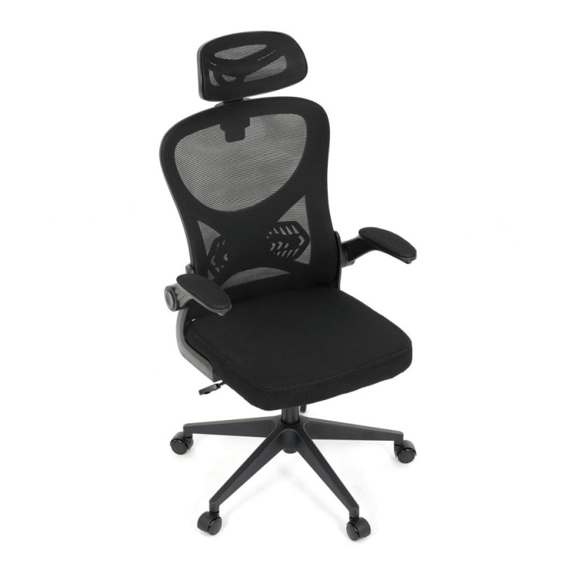 Kancelářská židle, houpací mechanismus, černá, KA-K2021 BK