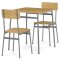 Jídelní set s 2 židlemi, 70x70x76cm, mdf, dub, AUT-O2122 OAK
