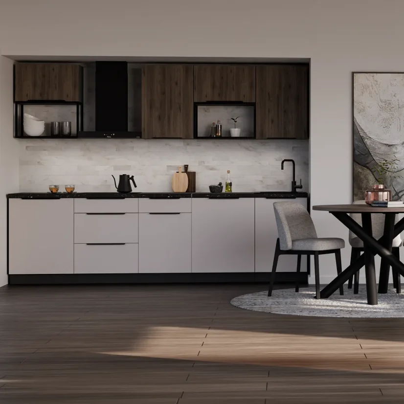 Horní rohová skříňka, kašmír/černá, ARAKA 60x60 GN-72 1F