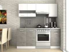 Kuchyňská linka LUSSI III 180x120 bílá / beton