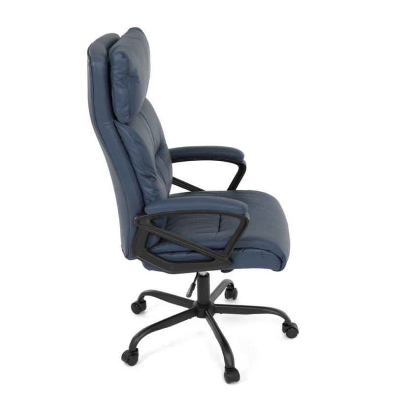 Kancelářské křeslo, houpací mechanismus, modrá ekokůže, KA-Y346 BLUE