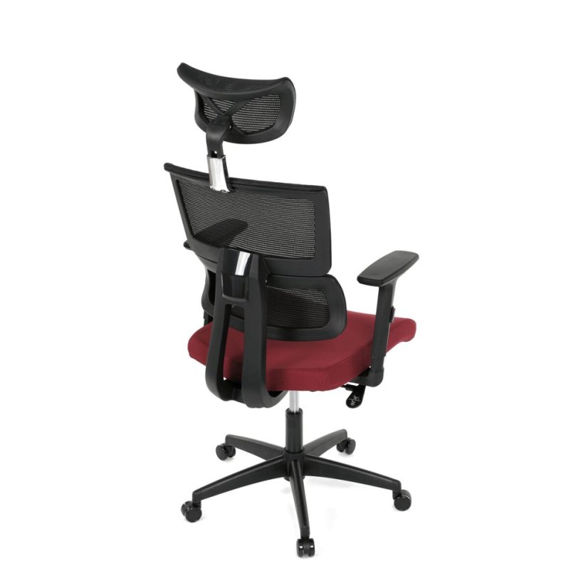 Kancelářská židle, houpací mechanismus, červená síťovina, KA-B1025 BOR
