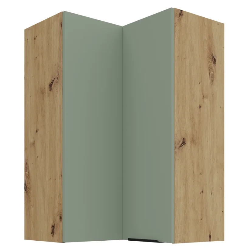 Horní rohová skříňka, aquamarine/dub artisan, ARSANY 60x60 GN-90 2F