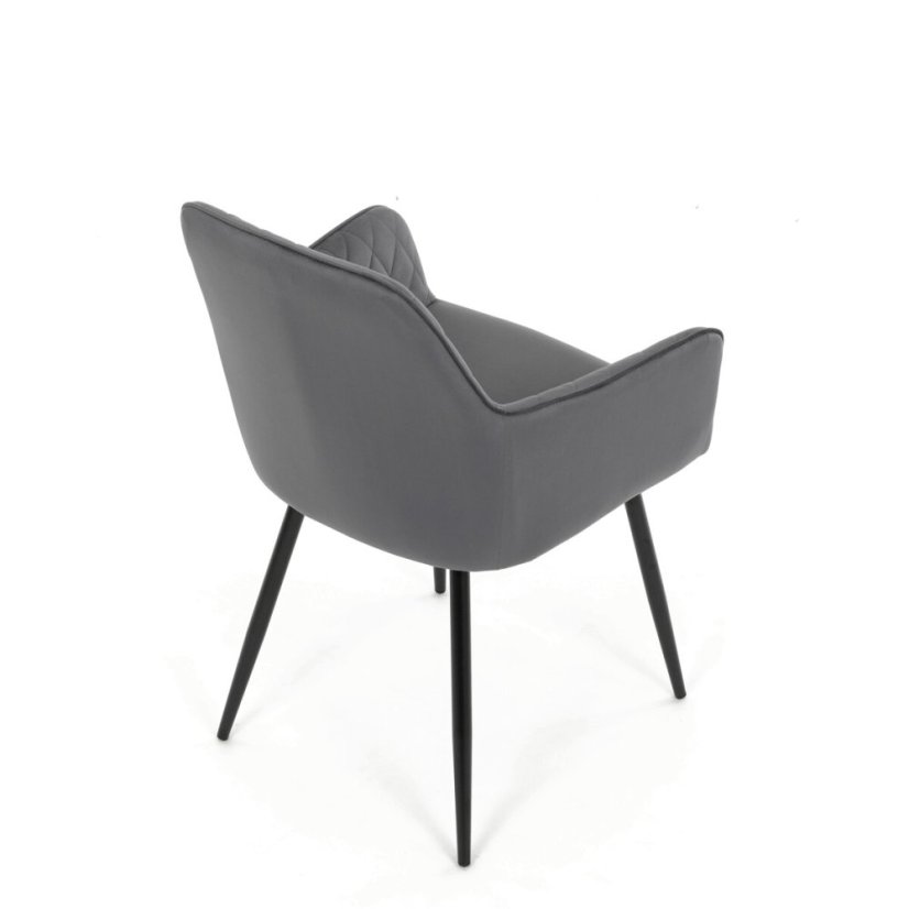 Jídelní židle, šedá, sametová látka, DCH-215 GREY4