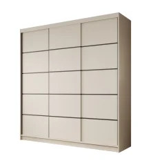 Posuvná skříň Greta 200 kašmír (200 x 215) cm – 11 polic pro přehledné uložení