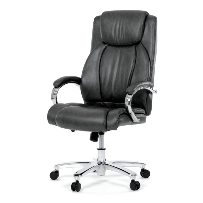 Kancelářské křeslo, houpací mechanismus, šedá ekokůže, KA-F1385 GREY
