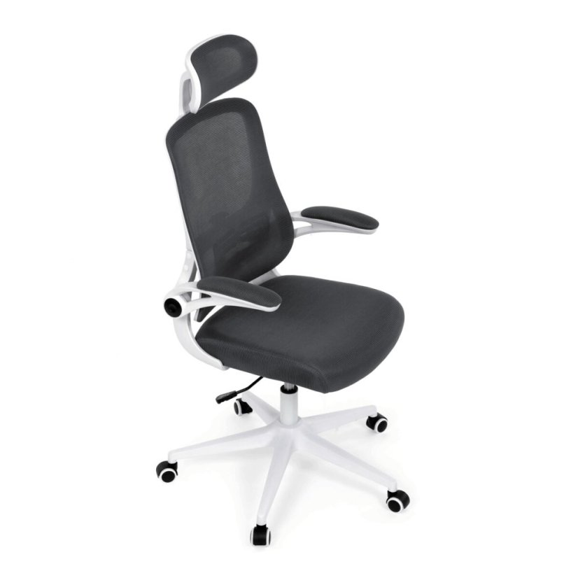 Kancelářská židle, houpací mechanismus, šedá síťovina, KA-Q843 GREY
