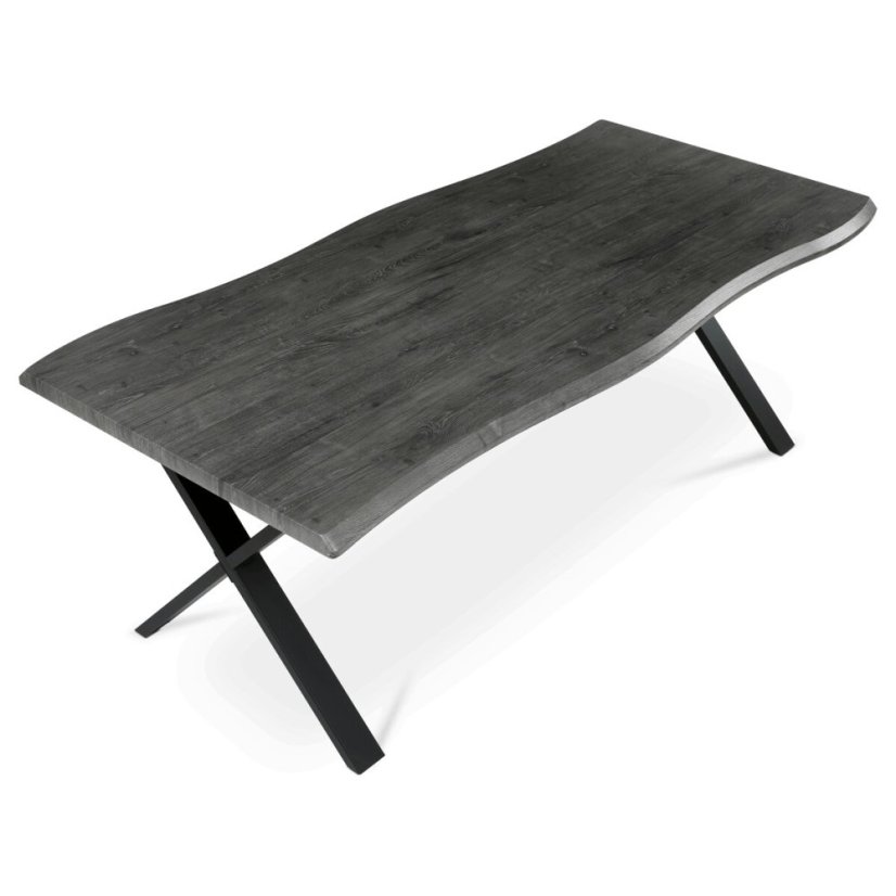 Jídelní stůl 210x100cm, mdf, šedý dub, HT-F4321 GREY - Barva: hnědá#eup349686euv2