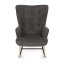 Houpací křeslo, šedá, látka, AK-373 GREY2