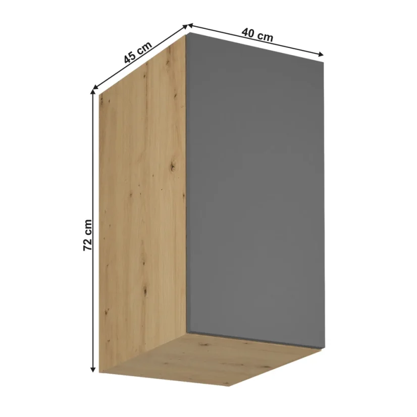Horní skříňka, dub artisan/šedý mat, univerzální, LANGEN G40G