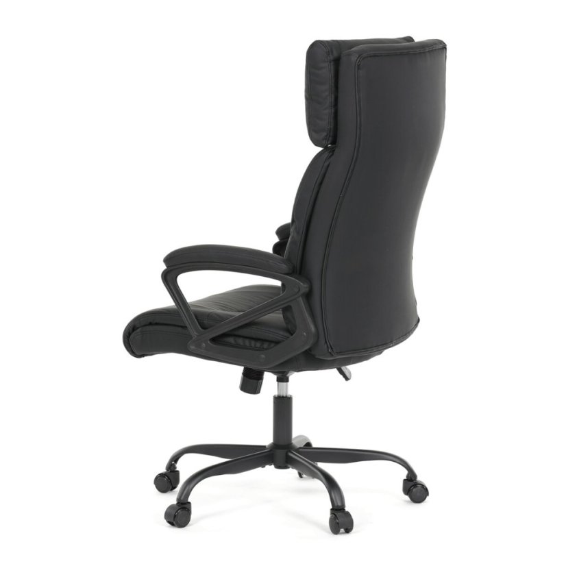 Kancelářské křeslo, houpací mechanismus, černá ekokůže, KA-Y346 BK