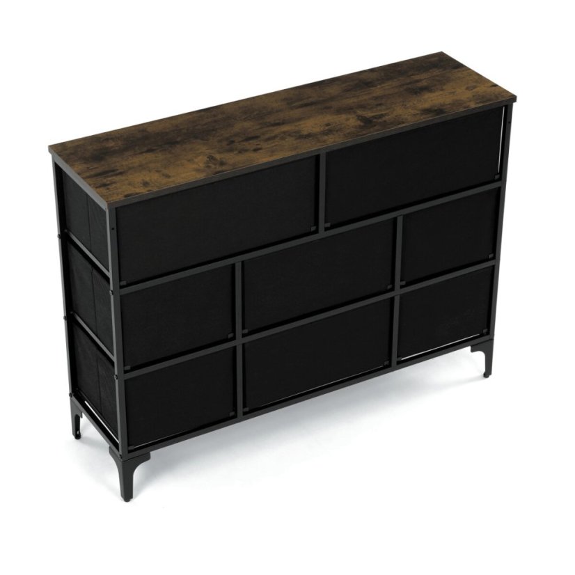 Komoda 103x30x78cm, mdf, vícebarevná, AUK-W2104 BK