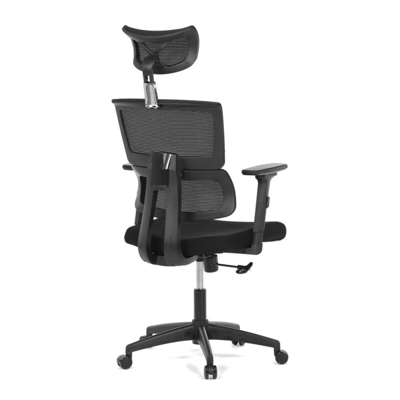 Kancelářská židle KA-B1025 BK, houpací mechanismus, černá síťovina (63 x 68) cm
