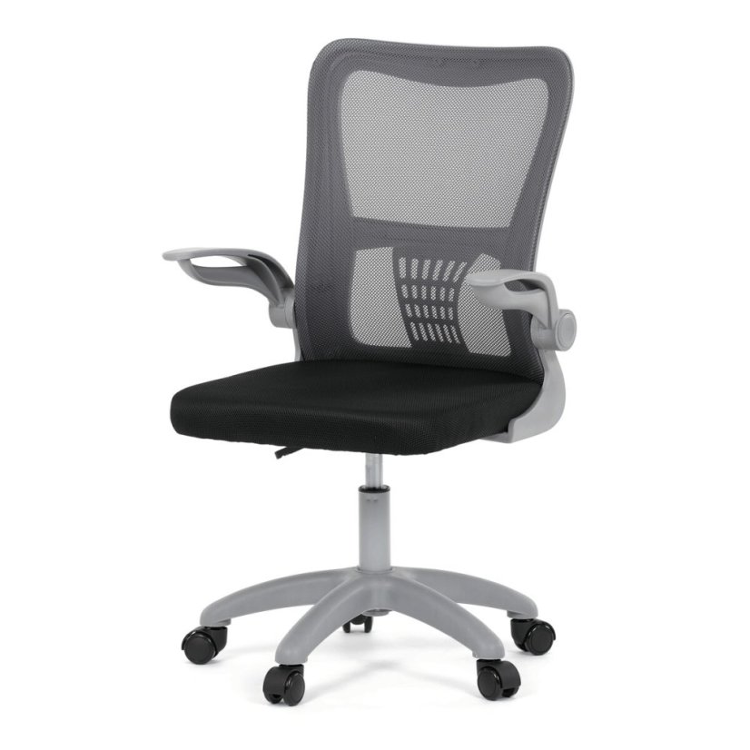 Dětská židle, výškově nastavitelná, šedá síťovina, KA-K2008 GREY