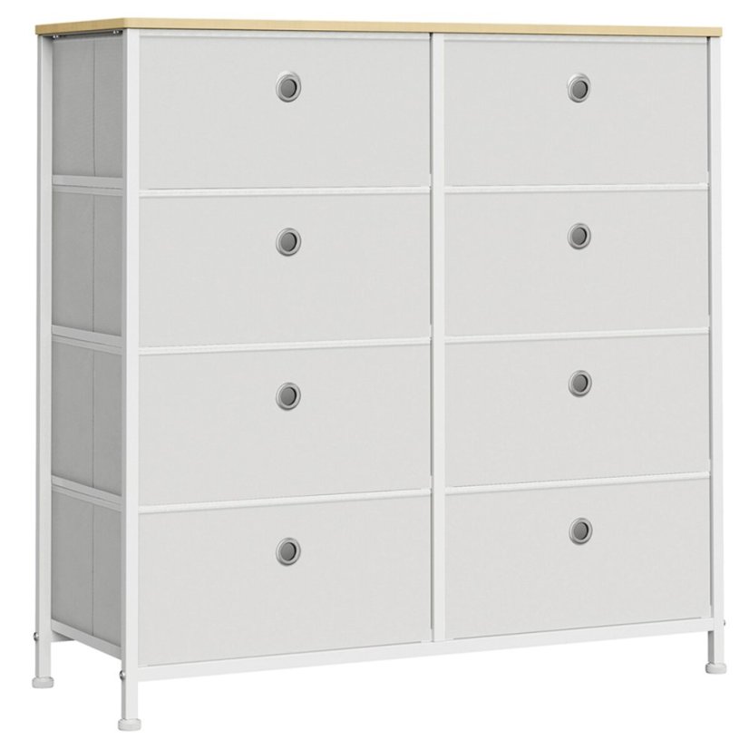 Komoda 80x30x82cm, kov, šedá, AUK-E1024 GREY - Barva: bílá#eup349560euv2