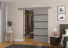 Posuvné nástěnné dveře MUSCHU 86 šedá (86 x 205) cm – záruka 4 roky