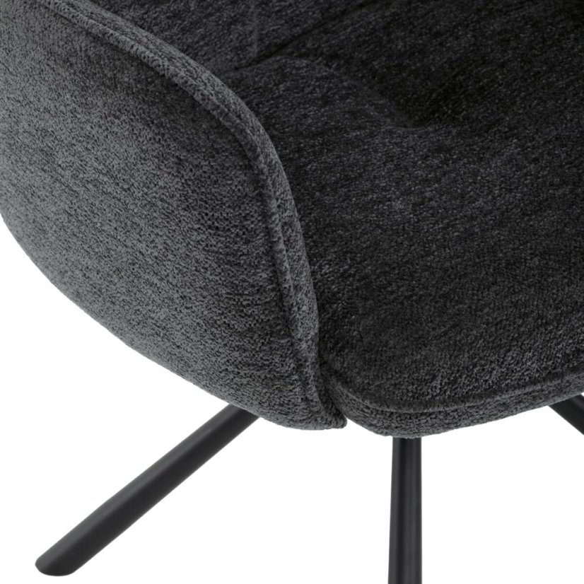 Jídelní židle, černá, hladká látka, DCH-D1330 BK2