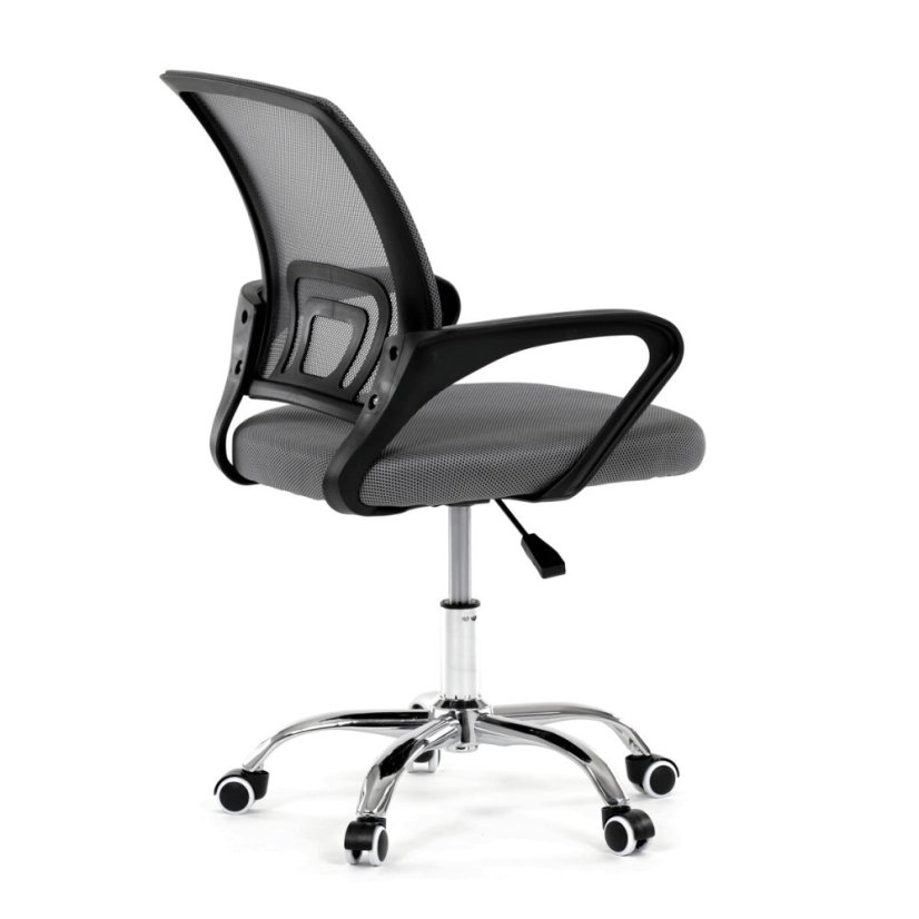 Dětská židle, výškově nastavitelná, šedá síťovina, KA-L103 GREY