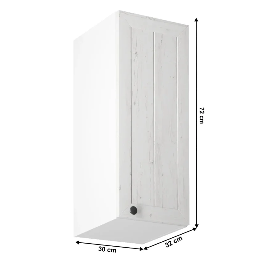 Horní skříňka G30 PROVANCE (30 x 72) cm - Varianta: levá, bílá / sosna andersen