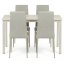Jídelní set s 4 židlemi, 110x70x75cm travertin, ASE-1039 CRM2