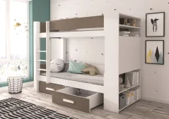 Dvoupodlažní postel pro dvě osoby GARET 180x80 – hříbková bílá (94 x 160) cm