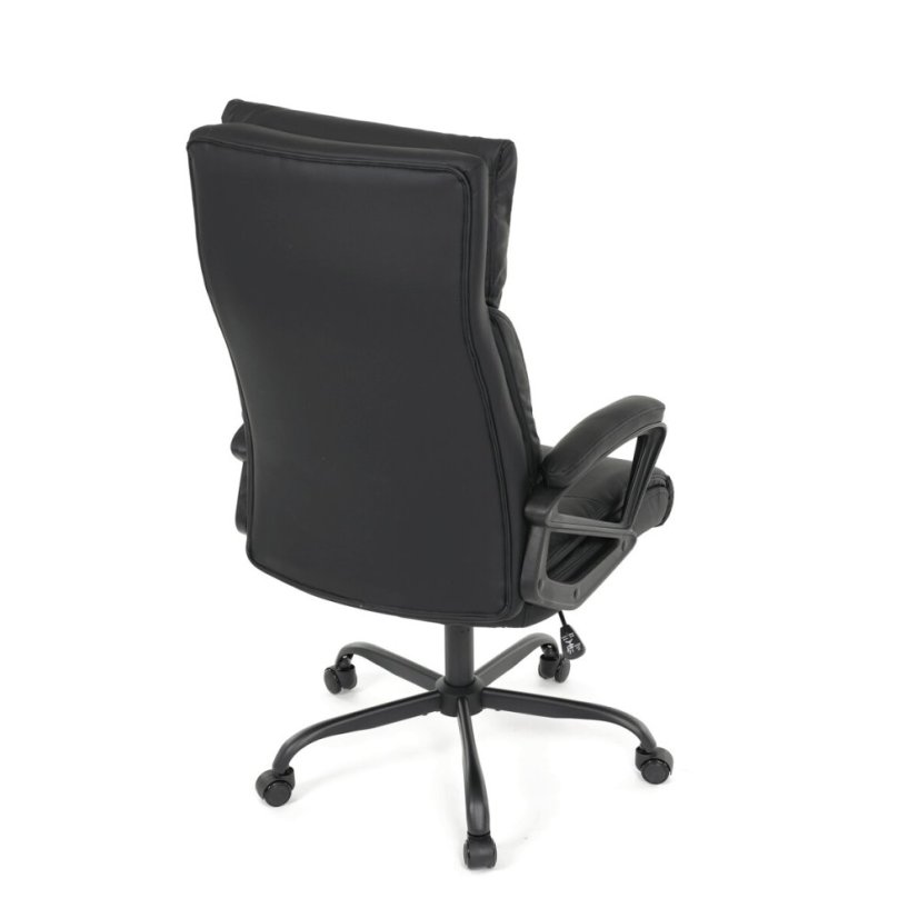 Kancelářské křeslo, houpací mechanismus, černá ekokůže, KA-Y346 BK