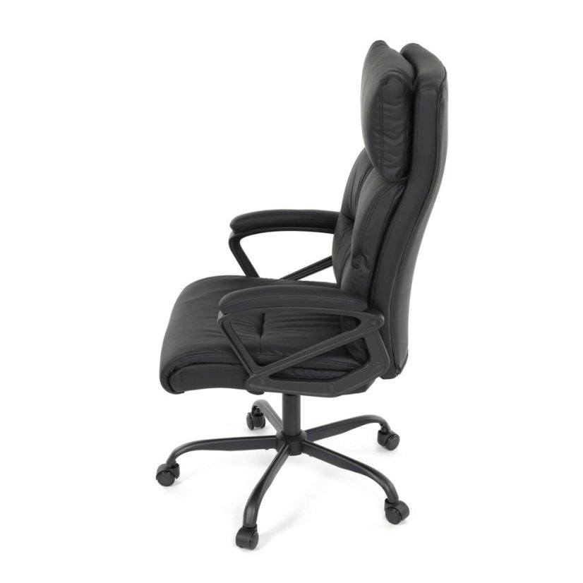 Kancelářské křeslo, houpací mechanismus, černá ekokůže, KA-Y346 BK