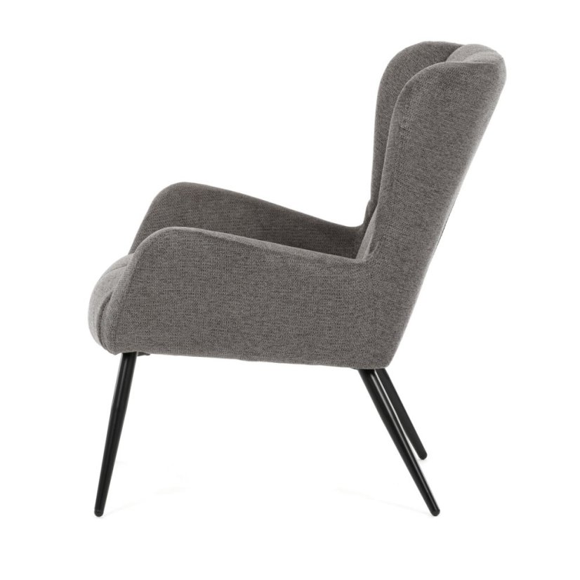 Křeslo ušák, šedá, látka, AK-H9206 GREY2