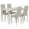 Jídelní set s 4 židlemi, 110x70x75cm travertin, ASE-1039 CRM2