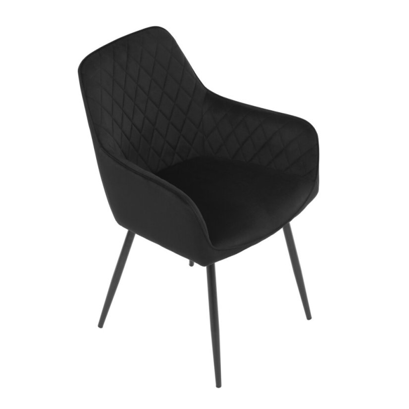 Jídelní židle, černá, sametová látka, DCH-215 BK4