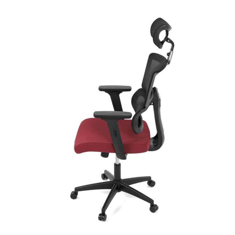 Kancelářská židle, houpací mechanismus, červená síťovina, KA-B1025 BOR