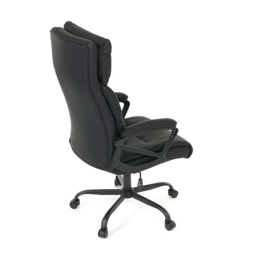 Kancelářské křeslo, houpací mechanismus, černá ekokůže, KA-Y346 BK