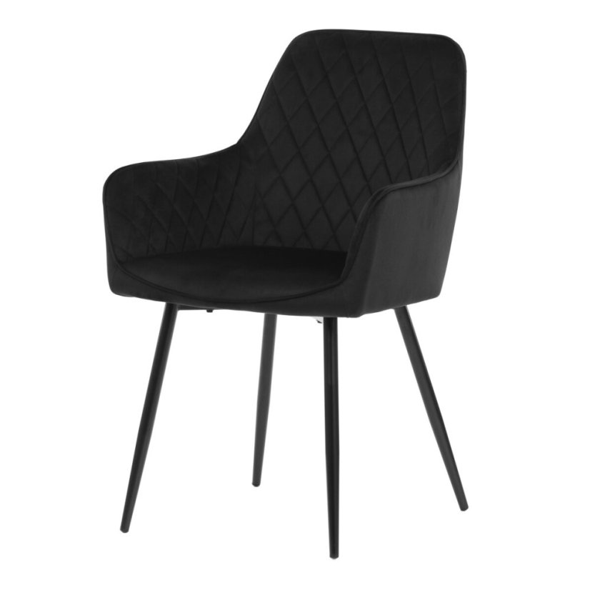 Jídelní židle, černá, sametová látka, DCH-215 BK4