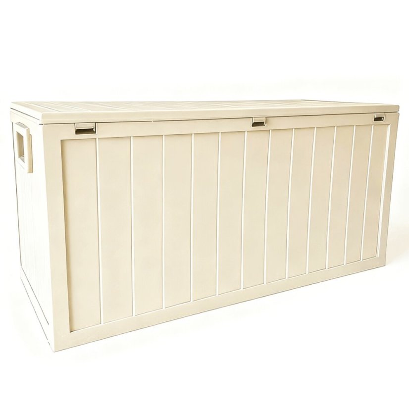Zahradní úložný box 112x49x54cm, plast, béžová, AZB-G2075 CRM - Barva (vyberte): béžová#eup349581euv1
