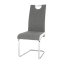Židle, látka šedá / ekokůže bílá / chrom, Izma DOPRODEJ*