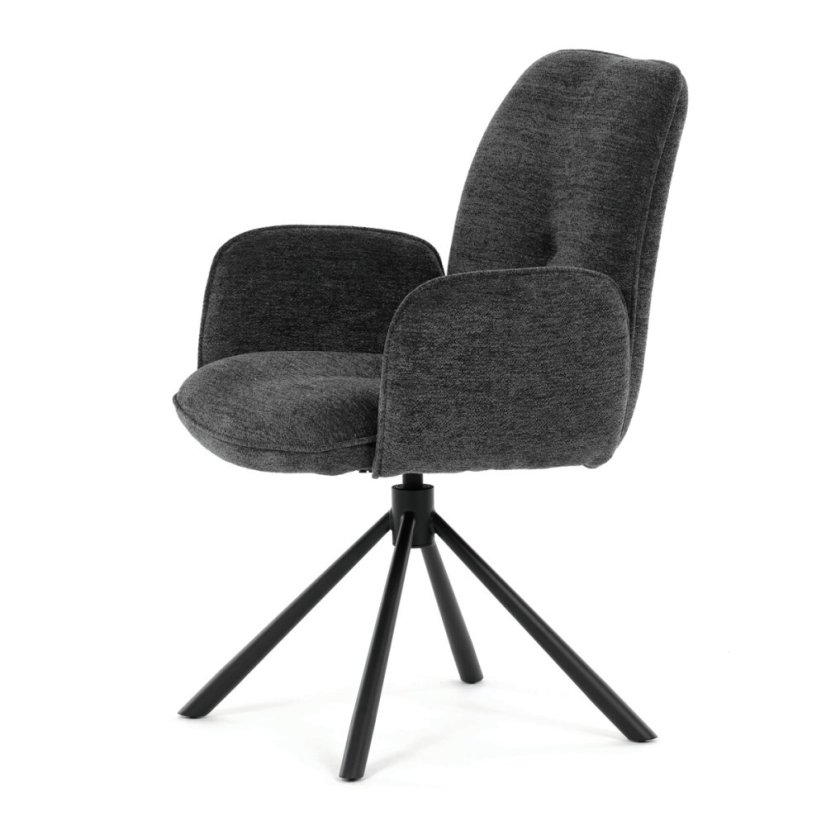 Jídelní židle, černá, hladká látka, DCH-D1330 BK2