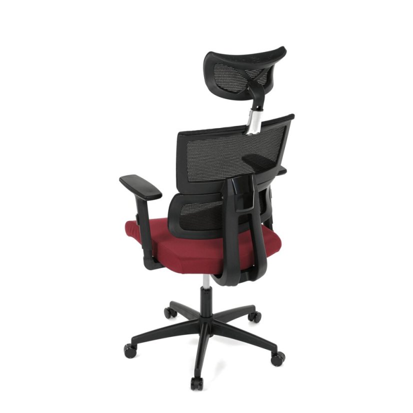 Kancelářská židle, houpací mechanismus, červená síťovina, KA-B1025 BOR
