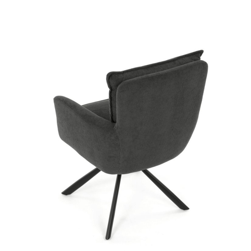 Jídelní židle, šedá, manšestrová látka, HC-X1128 GREY2