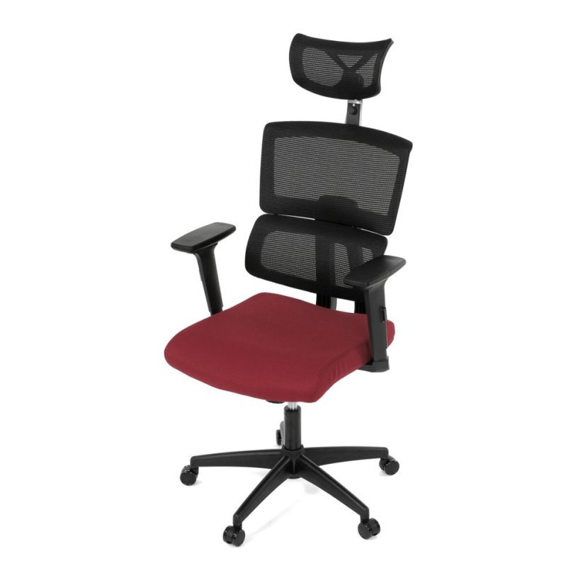 Kancelářská židle, houpací mechanismus, červená síťovina, KA-B1025 BOR
