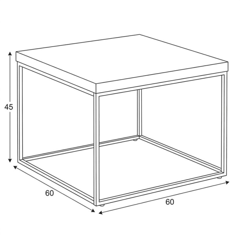Konferenční stolek 60x60cm mramor, CT-V2006 BK - Barva: hnědá#eup349673euv2