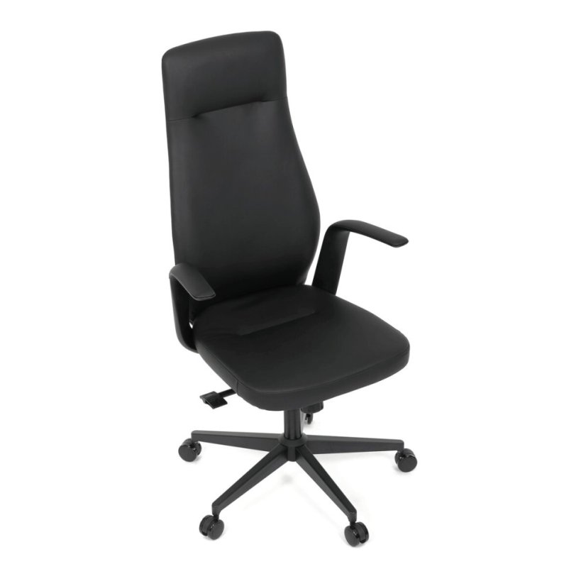 Kancelářské křeslo, synchronní mechanismus, černá ekokůže, KA-T8325 BK