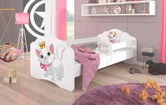 Postel s matrací a zábranou CASIMO CAT 140x70 bílá (78 x 58) cm