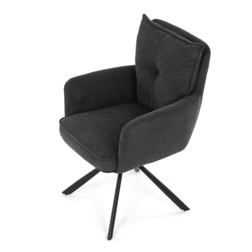 Jídelní židle, šedá, manšestrová látka, HC-X1128 GREY2