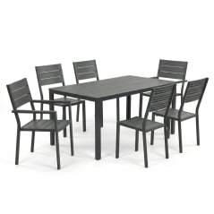 Zahradní sestava 156x78x74cm, polywood, šedá, AZS-B1656 GREY