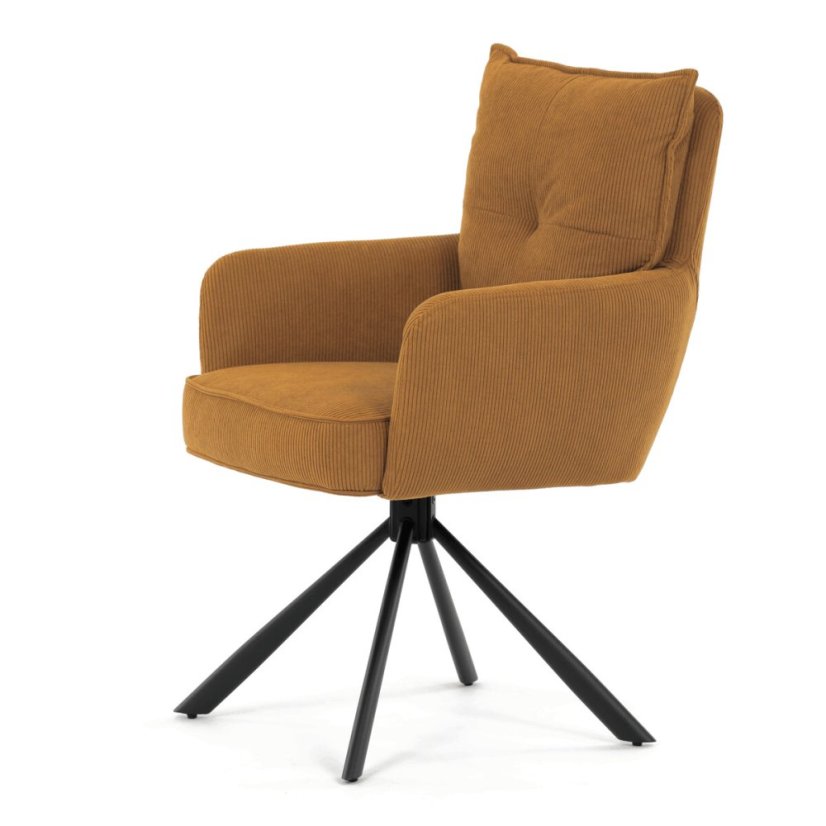 Jídelní židle, žlutá, manšestrová látka, HC-X1128 YEL2